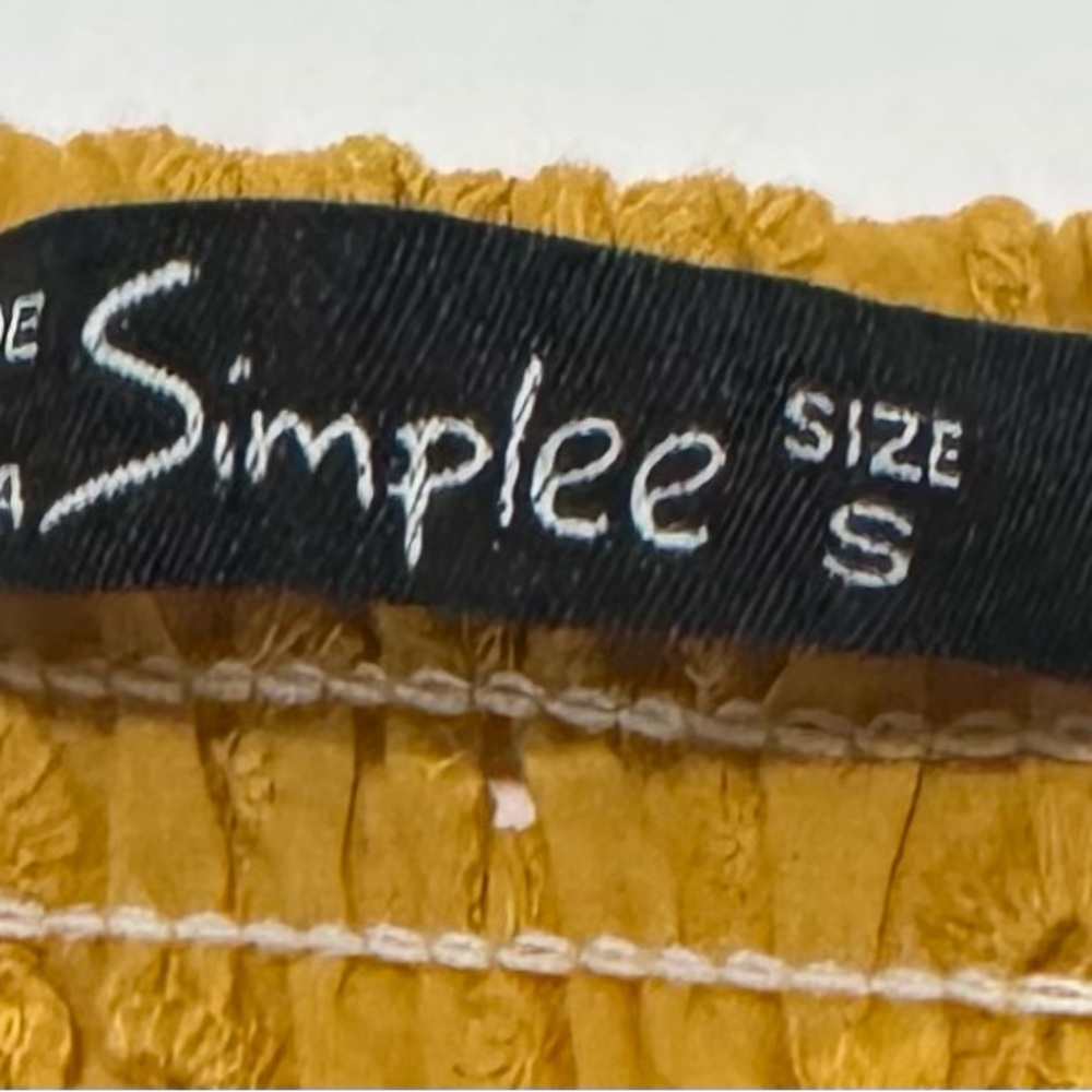 Boho Eyelet Midi Dress Mustard Yellow Sundress Slit Summer Size S - Picture 8 of 8